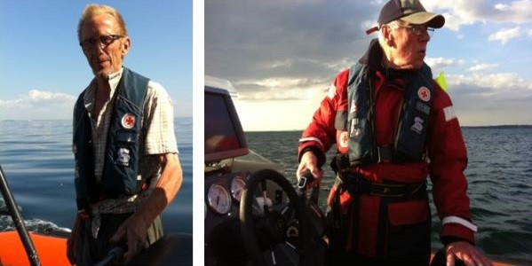 Poul Jensen, 70 år og Tage Christensen, 82 år er to ud af 14 aktive ældre frivillige ved Dansk Søredningsselskabs redningsstation i Helsingør, der har modtaget økonomisk støtte fra VELUX FONDEN. Foto: DSRS
