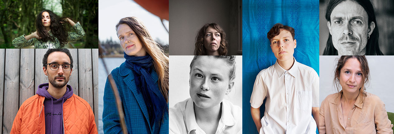 The collage and the individual portraits of the writers can be used in regards to publicity of the writers-in-residence program. Download the press photos of the writers-in-residence here